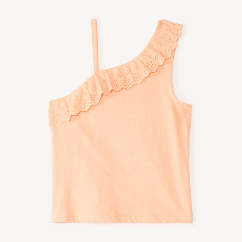 Débardeur à bretelles asymétriques et broderie anglaise fill