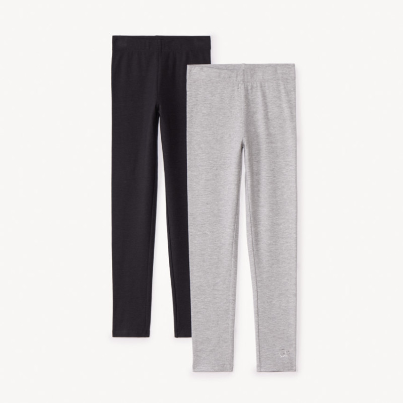 Lot de 2 leggings en jersey uni fille