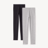 Lot de 2 leggings en jersey uni fille