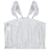 Crop top smocké à bretelles volantées fille