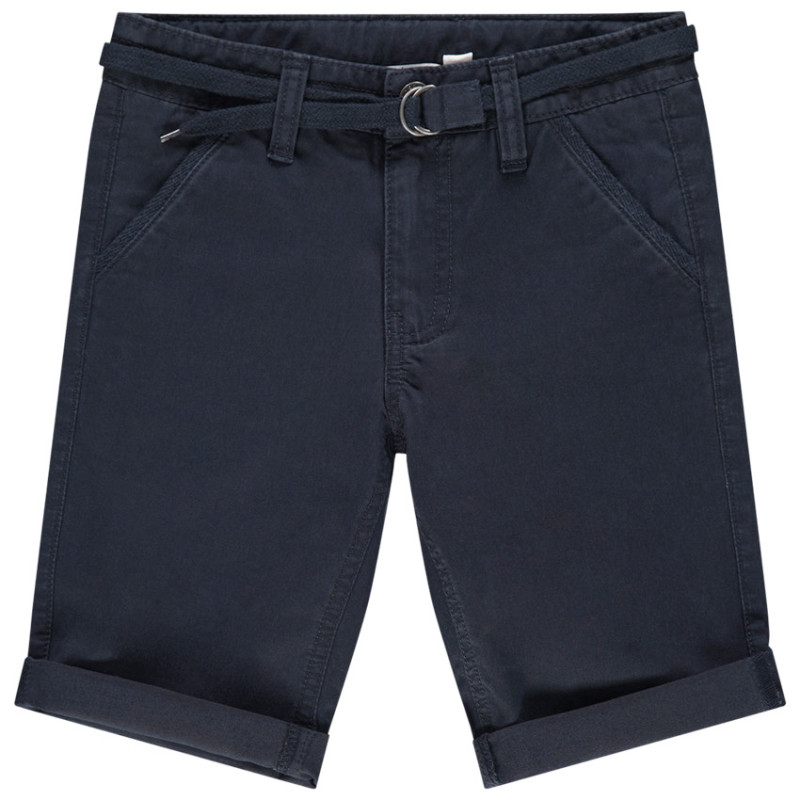 Bermuda en coton uni avec ceinture ajustable