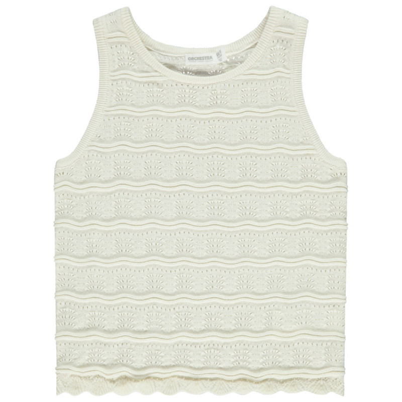 Débardeur uni en crochet ajouré fille