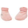Chaussons en velours rose à inscription brodée