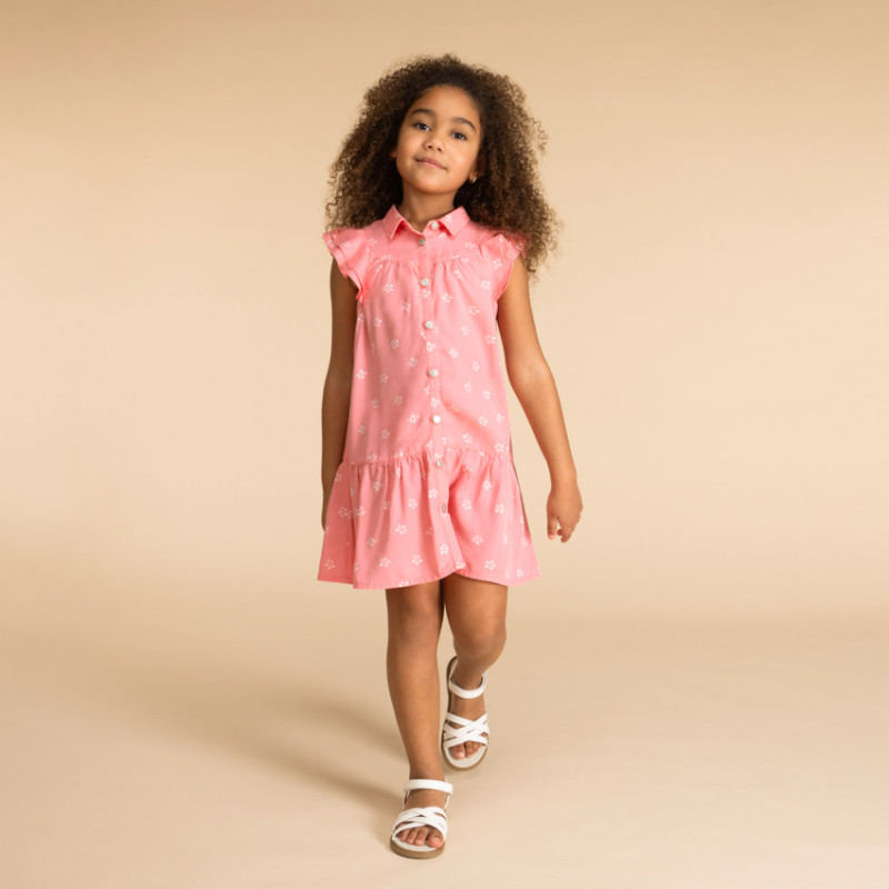 Robe manches courtes imprimé fleuri fille