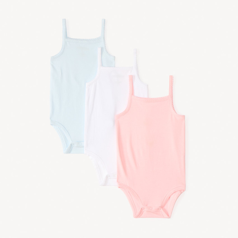 Lot de 3 bodies débardeurs unis pour bébé fille