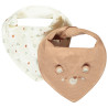 Lot de 2 bavoirs bandanas en jersey Roi des Forêts