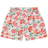Short imprimé floral avec dentelle jour échelle fille