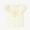 T-shirt manches courtes en broderie anglaise motif papillon 