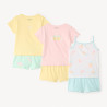Lot de 3 sets de pyjamas courts 2 pièces fantaisie fille