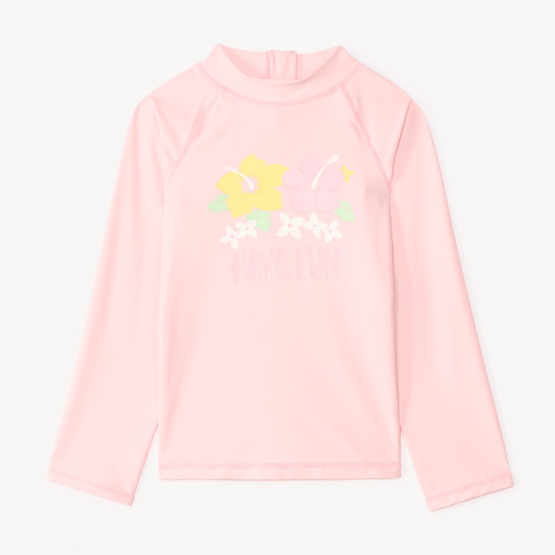 T-shirt manches longues anti-UV SPF 50+ print hibiscus fille