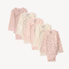 Lot de 5 bodies manches longues motifs Faon pour bébé fille 