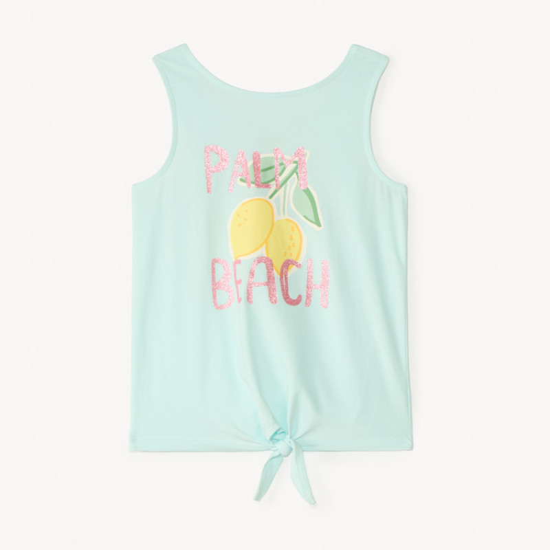 Débardeur effet noué à print pailleté fille