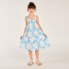 Robe à bretelles en seersucker imprimé fleuri fille