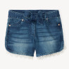 Short en jeans avec ceinture à nouée et détail en dentelles 
