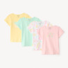Lot de 4 t-shirts manches courtes fantaisie fille