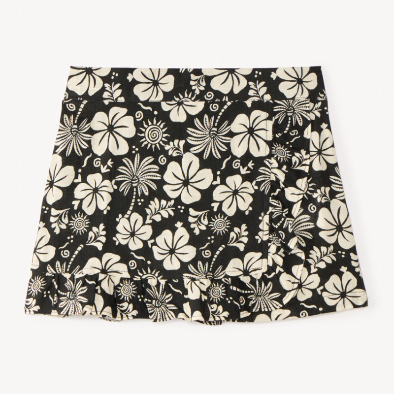 Jupe-short portefeuille imprimée florale fille