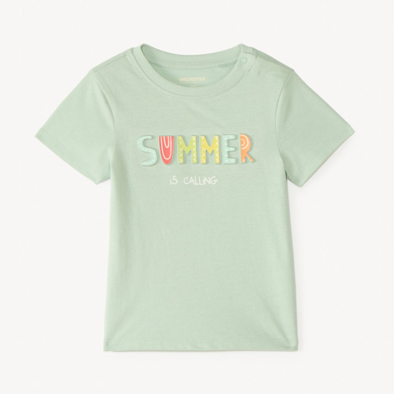 T-shirt manches courtes motifs fantaisie embossés pour bébé 