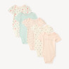 Lot de 5 bodies manches courtes fantaisie pour bébé fille