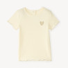T-shirt manches courtes avec broderie cœur dorée fille