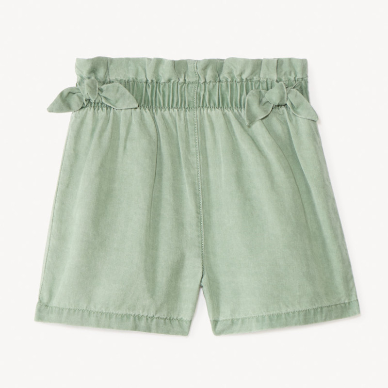 Short en tencel avec nœuds décoratifs fille