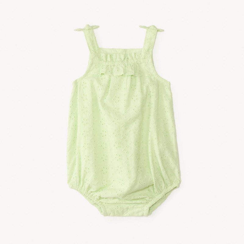 Combinaison courte en broderie anglaise fantaisie pour bébé 