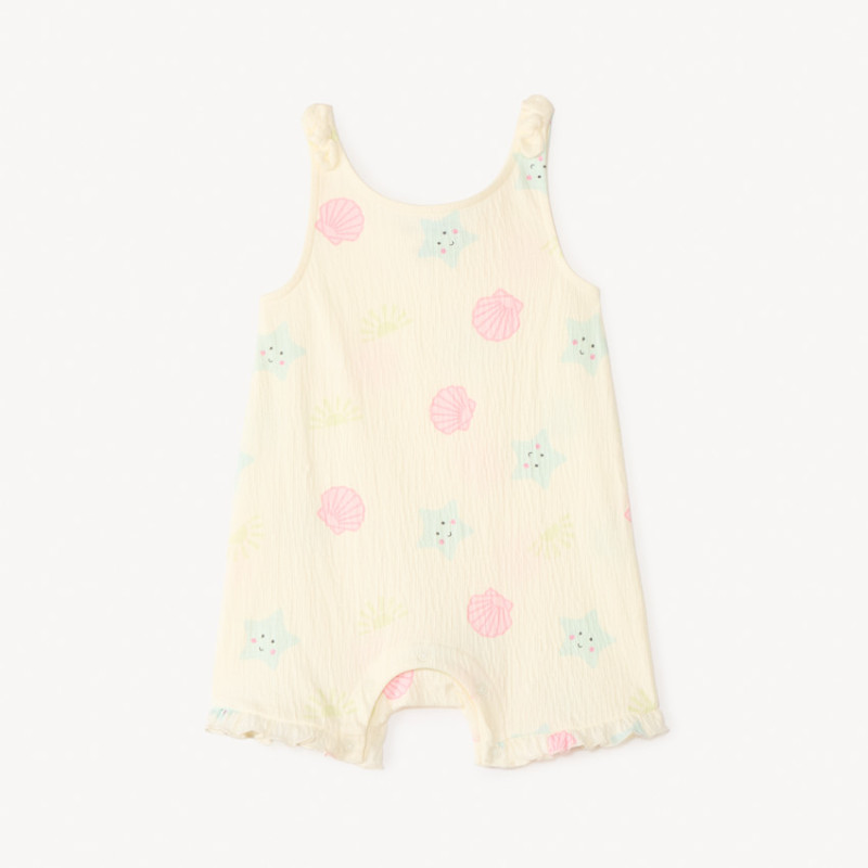 Combinaison courte imprimé plage pour bébé fille