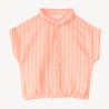 Chemise manches courtes en toile à rayures fille