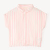 Chemise manches courtes en toile à rayures fille