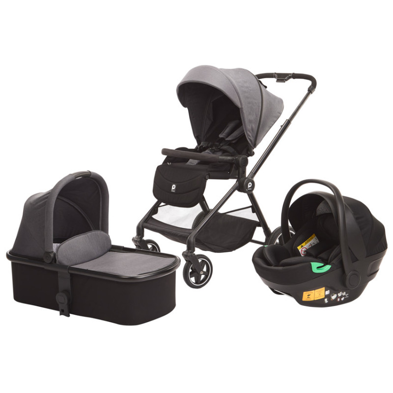 Poussette trio Athéna avec siège-auto i-Prim gris