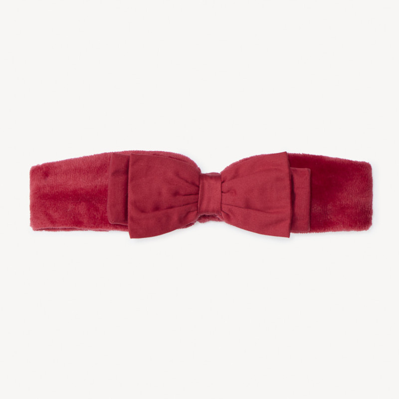 Bandeau à nœud bi-matière pour bébé fille