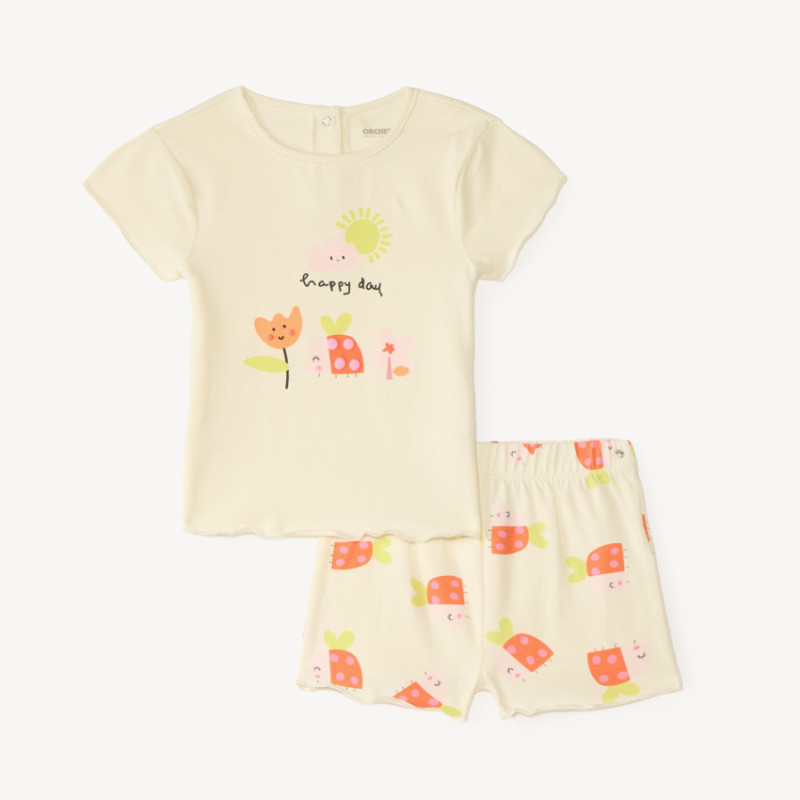 Set de pyjama 2 pièces t-shirt + short imprimé coccinelle po