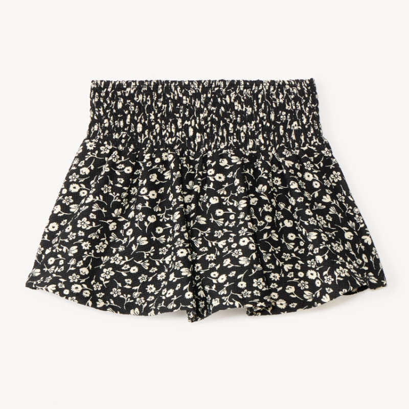 Jupe-short avec taille smockée imprimé fleuri fille