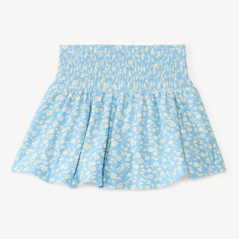 Jupe-short avec taille smockée imprimé fleuri fille