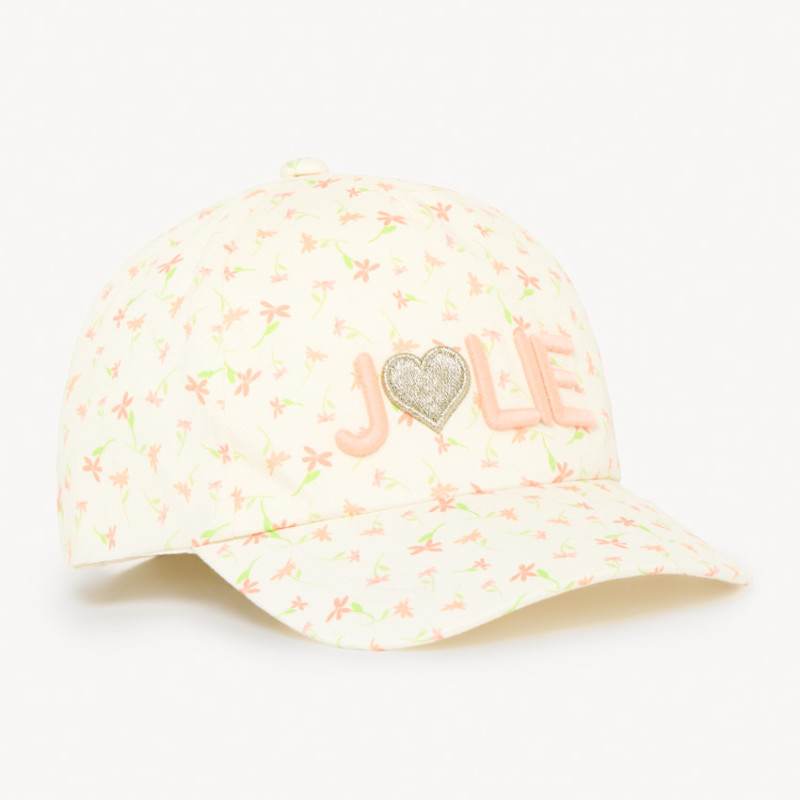 Casquette en twill imprimé fleurs et broderie "Jolie" pour b