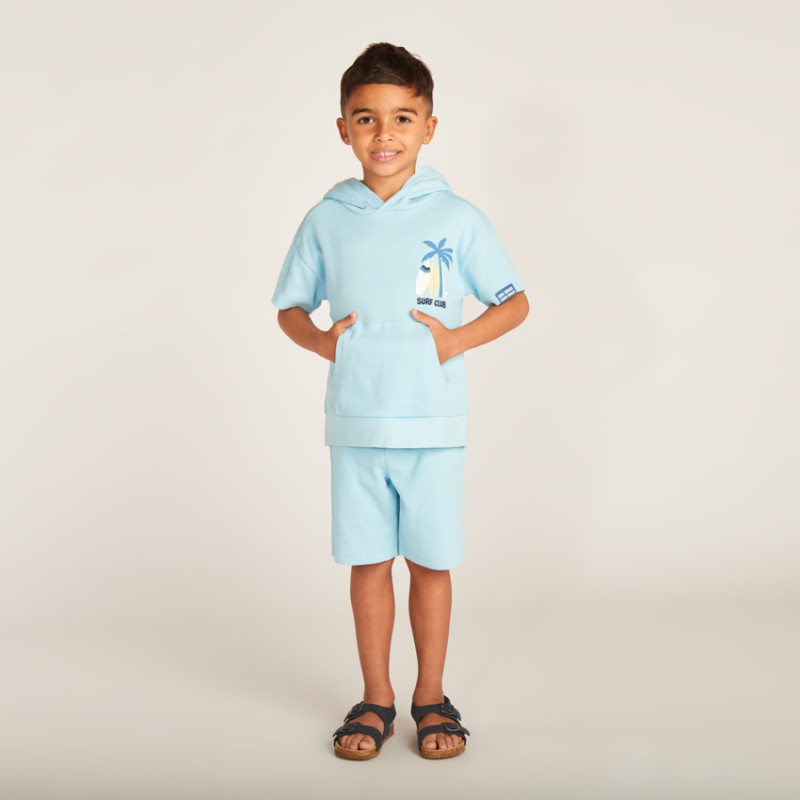 Ensemble 2 pièces t-shirt style sweat + short print surf gar