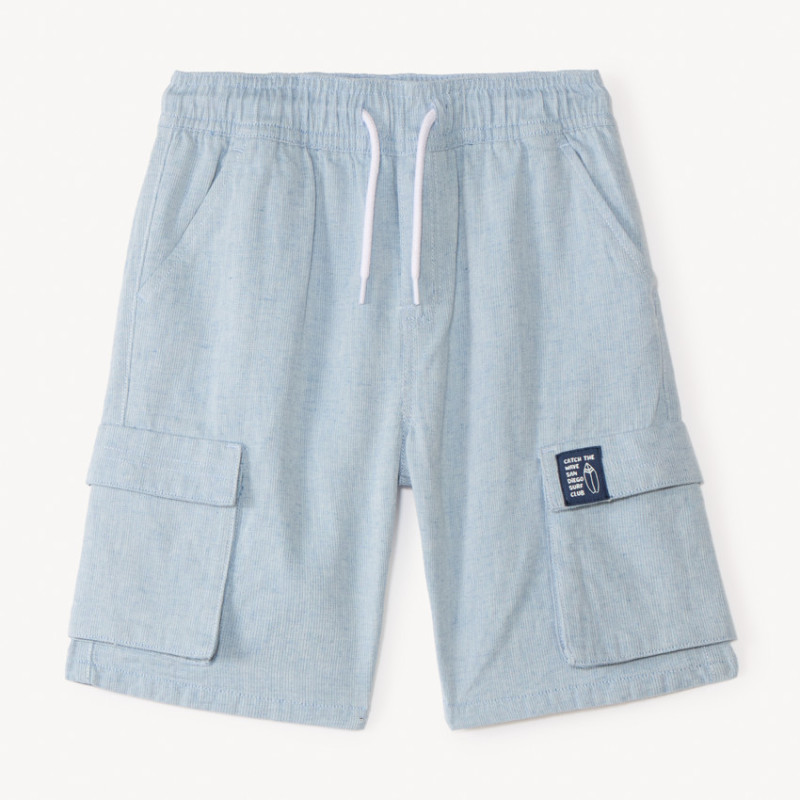 Short style cargo en toile unie garçon