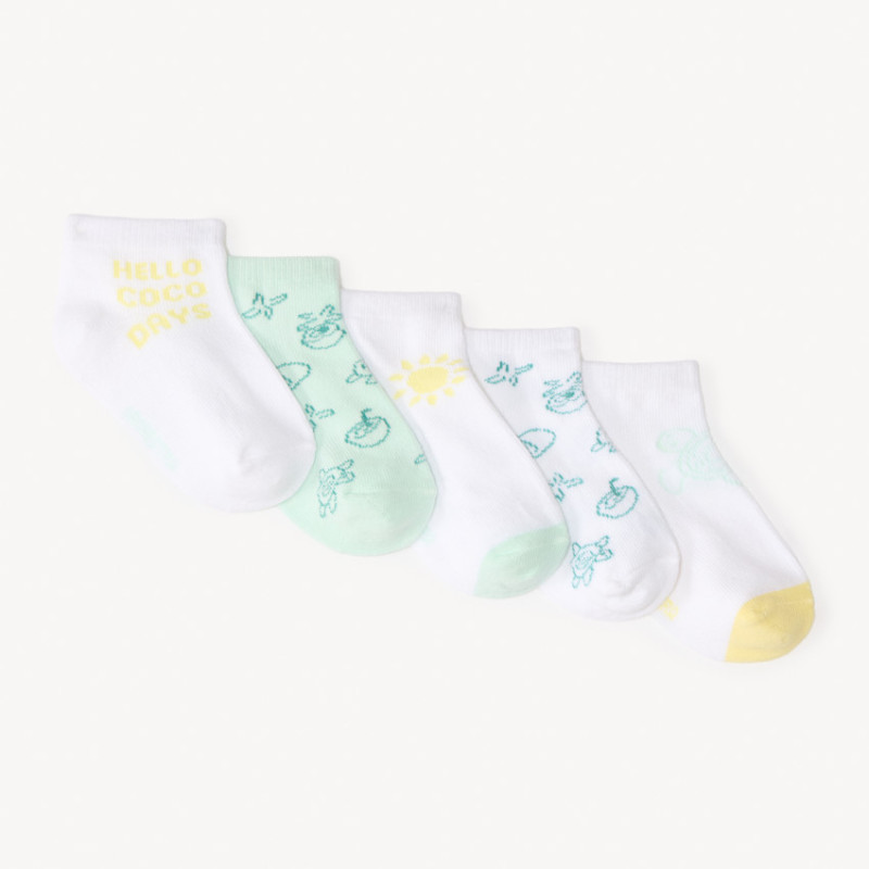 Lot de 5 paires de chaussettes courtes fantaisie pour bébé g