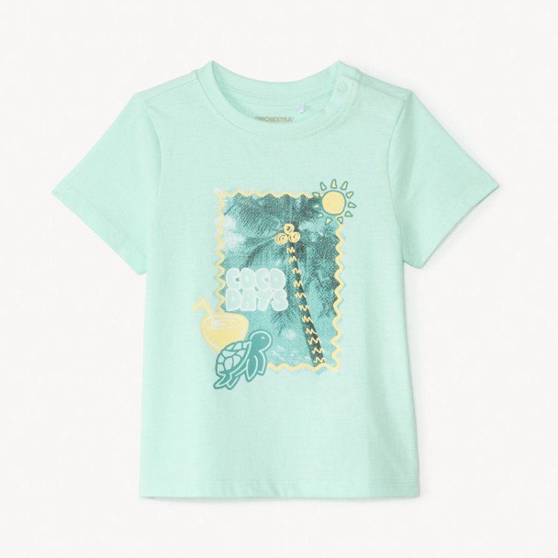 T-shirt manches courtes photoprint plage pour bébé garçon
