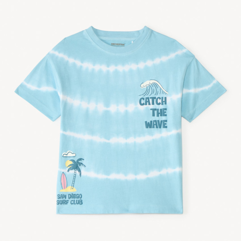T-shirt manches courtes tie and dye print surf garçon