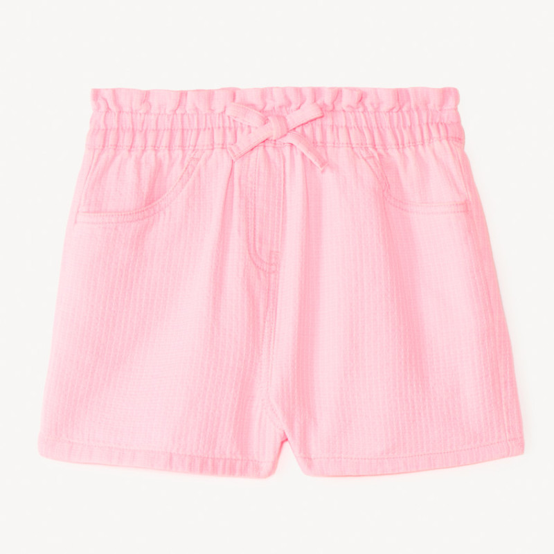 Short en toile coloris uni fille