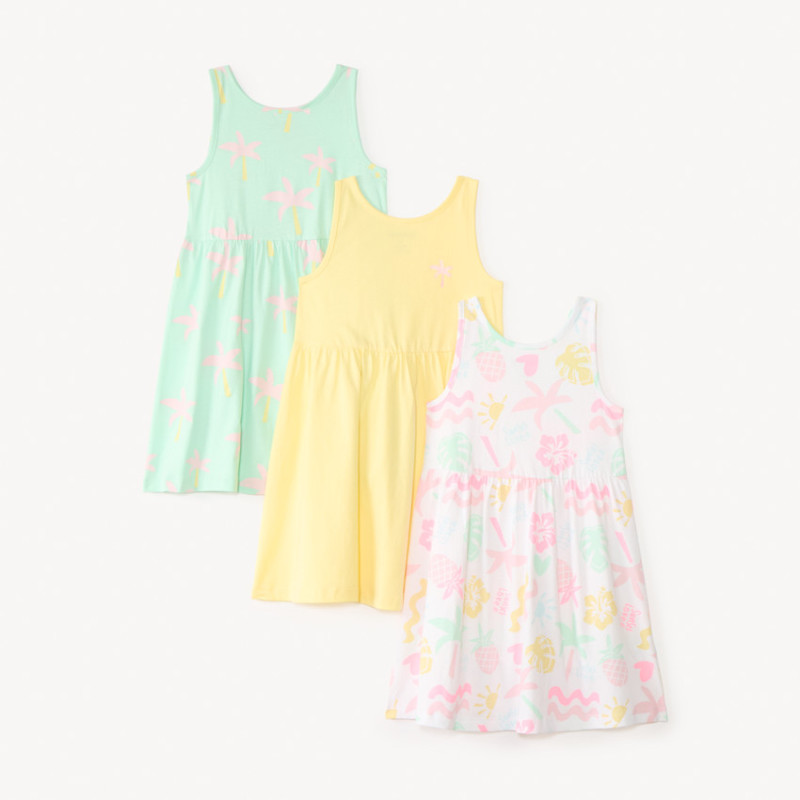 Lot de 3 robes débardeur imprimé fantaisie fille