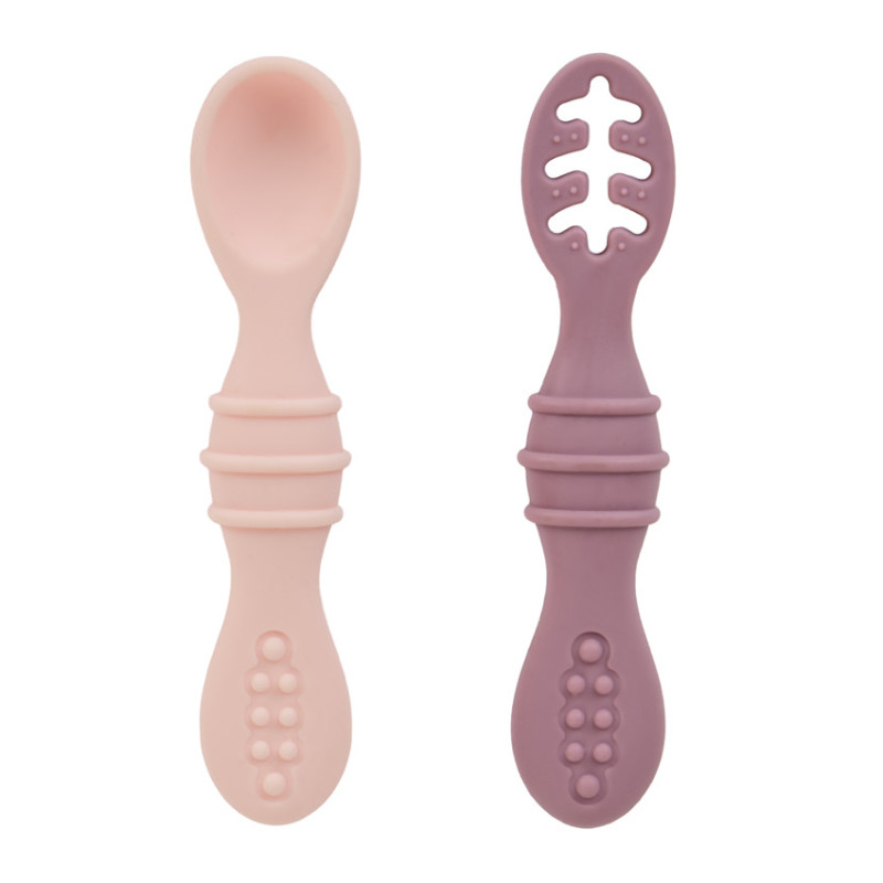 Set de 2 cuillères d'apprentissage Miamix - rose