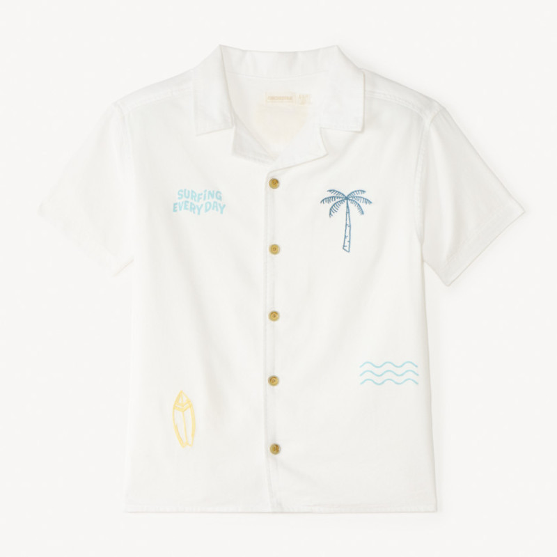 Chemise manches courtes broderie surfeur garçon