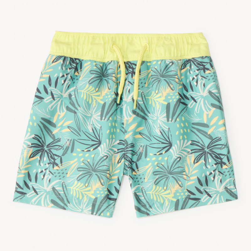 Short de bain imprimé feuillage tropical garçon