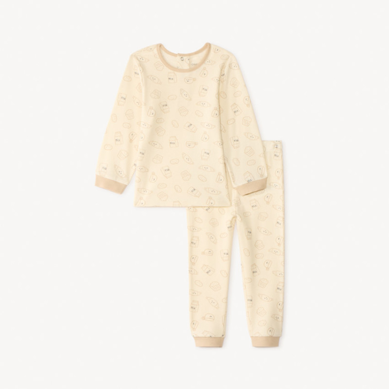 Set de pyjama long 2 pièces imprimé breakfast pour bébé garç