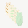 Lot de 5 bodies sans manches en jersey motifs savane pour bé