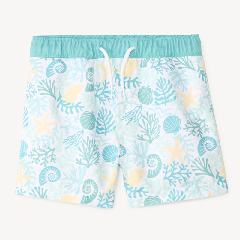 Short de bain motifs fantaisie coquillages garçon