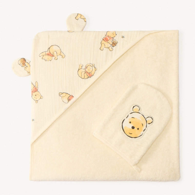 Set de bain cape + gant de toilette Winnie l’Ourson Disney p