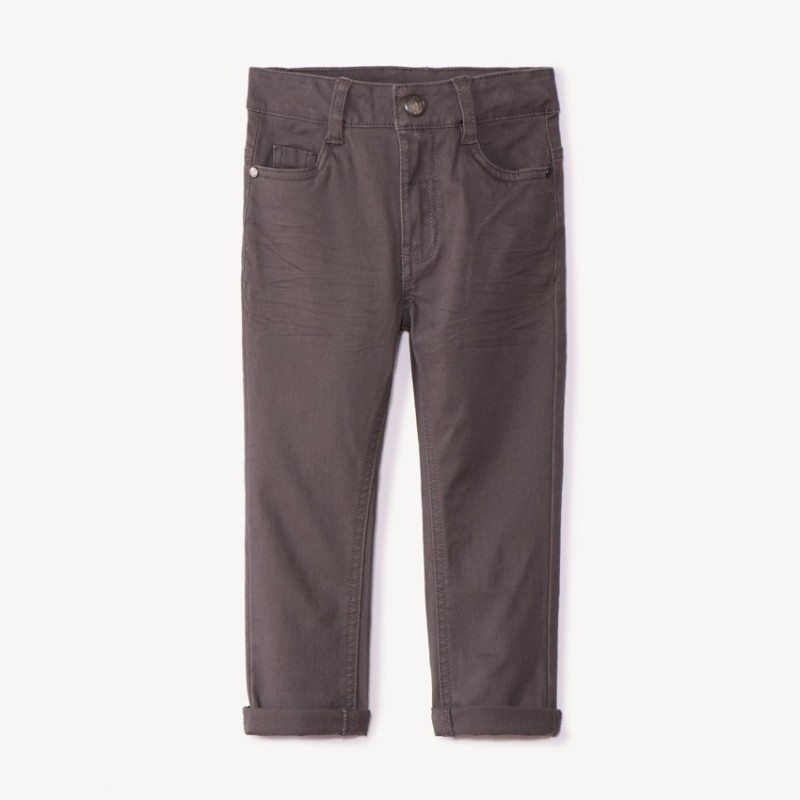 Pantalon slim en twill effet crinkle garçon