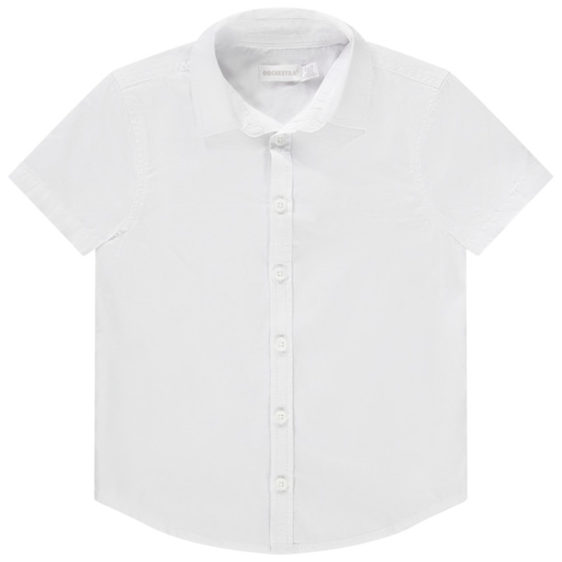 Chemise manches courtes blanche en coton